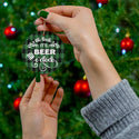 It's Beer O'Clock Green Plaid Ceramic Ornament by Nature's Glow