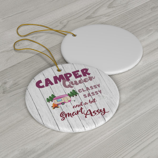 Sassy Camper Queen Ceramic Ornament by Nature's Glow