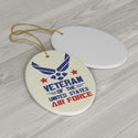 Patriotic US Air Force Veteran Ceramic Ornament by Nature's Glow