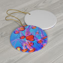 Neon Jellyfish Ceramic Ornament