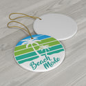 White Palms Beach Mode Ceramic Ornament by Nature's Glow