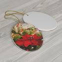 Christmas Poinsettia Ceramic Ornament by Nature's Glow