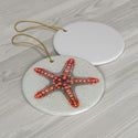 Red Starfish Ceramic Ornament