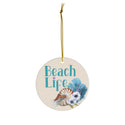 Beach Life Tropical Ceramic Ornament by Nature's Glow