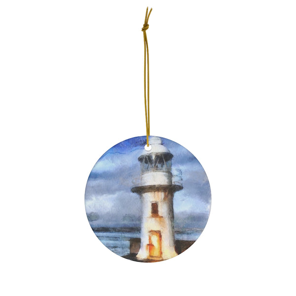 Bixham Lighthouse Watercolor Ceramic Ornament