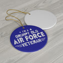 Patriotic Grumpy US Air Force Ceramic Ornament by Nature's Glow