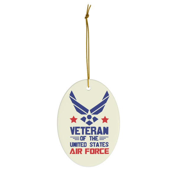 Patriotic US Air Force Veteran Ceramic Ornament by Nature's Glow