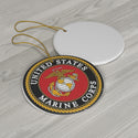 Patriotic Military US Marine Corp Emblem Ceramic Ornament by Nature's Glow