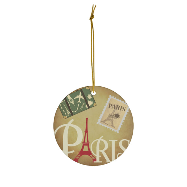 Vintage Paris Travel Ceramic Ornament