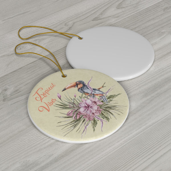 Tropical Vibes Ceramic Ornament by Nature's Glow