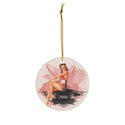Vintage Pin Up Model in Tropical Bathing Suit Ceramic Ornament