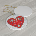 Scandia Happy Holidays Heart Ceramic Ornament by Nature's Glow