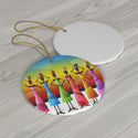 African Tribal Women of Color Ceramic Ornament