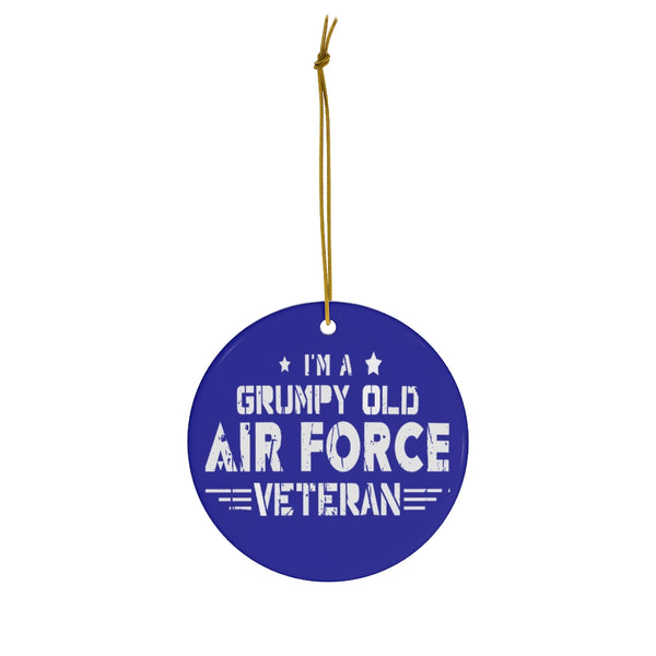 Patriotic Grumpy US Air Force Ceramic Ornament by Nature's Glow