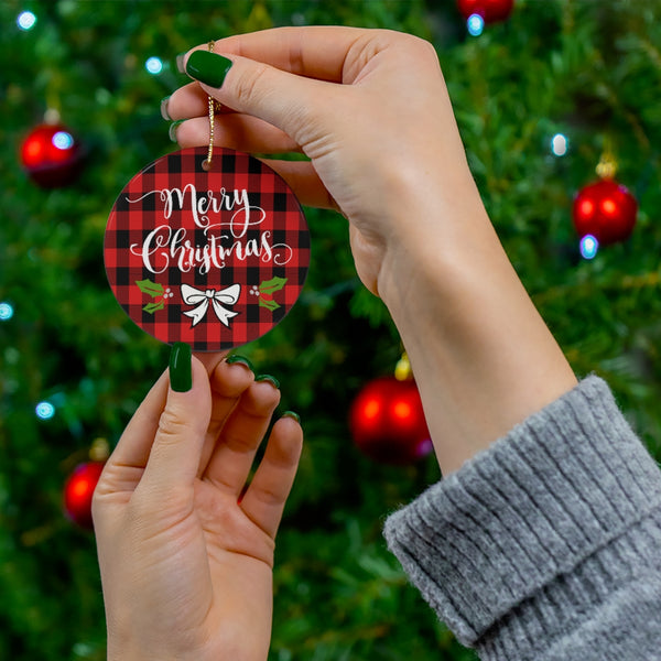 Merry Christmas Ceramic Ornament by Nature's Glow