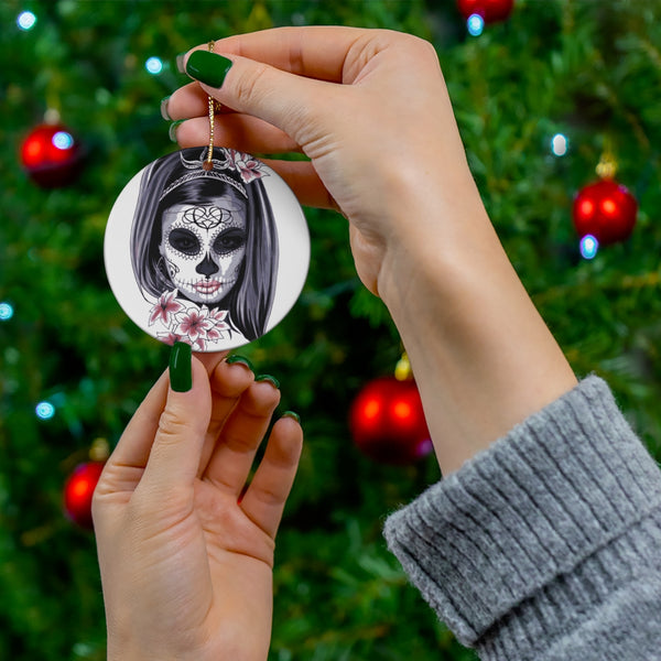 Mexican Day of the Dead Ceramic Halloween Ornament