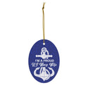 Patriotic Proud US Navy Wife Ceramic Ornament by Nature's Glow