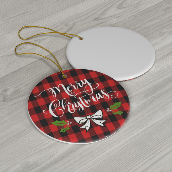 Merry Christmas Ceramic Ornament by Nature's Glow
