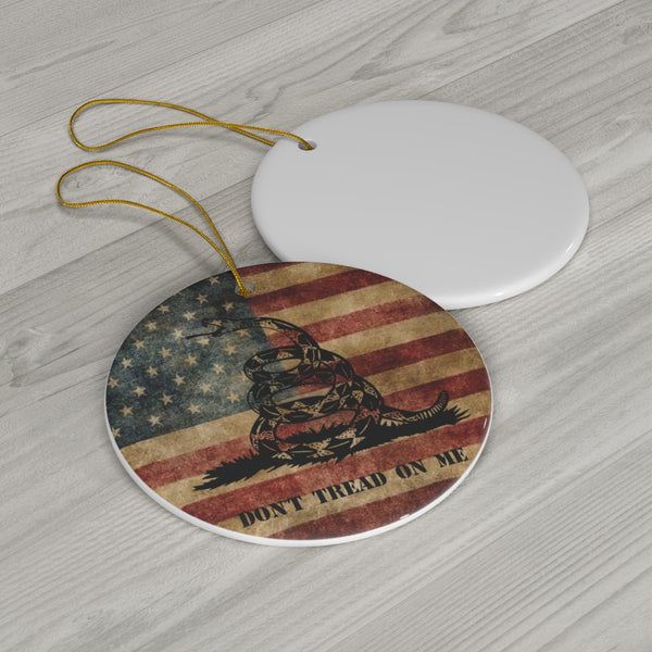 Don't Tread on Me Patriotic Ceramic Ornament by Nature's Glow