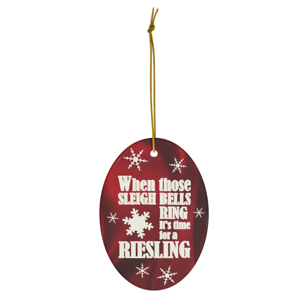 Riesling Sleigh Bells Ceramic Ornament by Nature's Glow