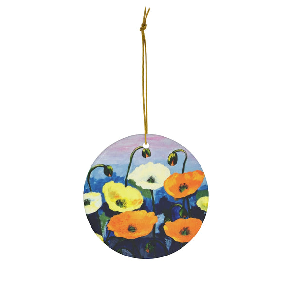 Poppies in a Field Ceramic Ornament