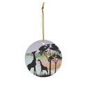 Giraffes in African Savannah Ceramic Ornament