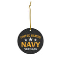 Patriotic US Navy Veteran Ceramic Ornament by Nature's Glow