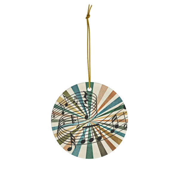 Retro Music Notes Ceramic Ornament