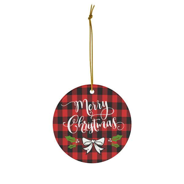 Merry Christmas Ceramic Ornament by Nature's Glow
