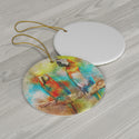 Caribbean Parrots Ceramic Ornament