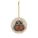 Coffee Bean Owl Ceramic Ornament