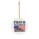 Patriotic US Military Proud Veteran Ceramic Ornament by Nature's Glow