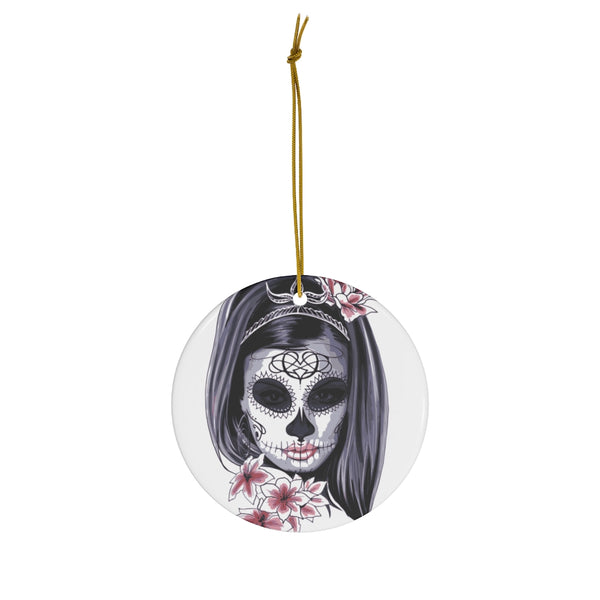 Mexican Day of the Dead Ceramic Halloween Ornament