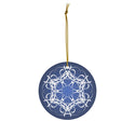 Midnight Blue Scandia Snowflake Ceramic Ornament (Snöflinga)