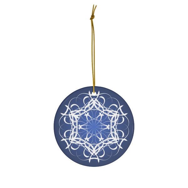 Midnight Blue Scandia Snowflake Ceramic Ornament (Snöflinga)