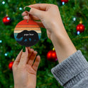 Retro Sunset Papa Bear Ceramic Ornament by Nature's Glow