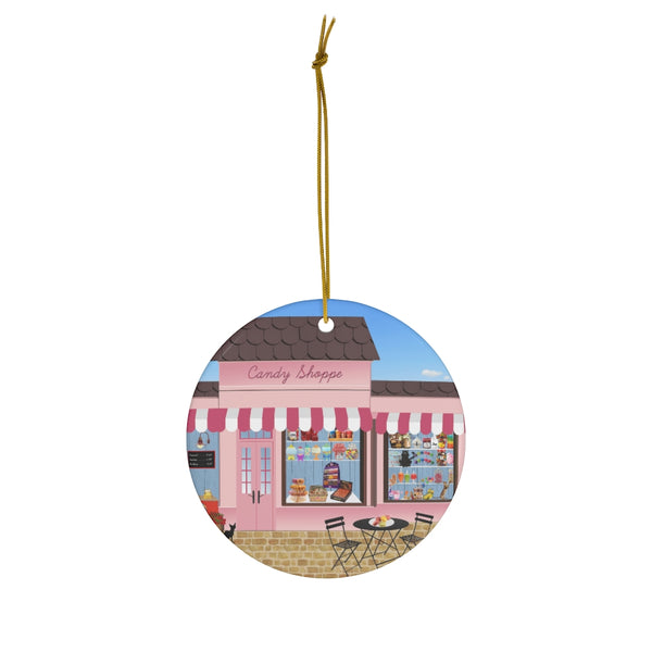 Candy Shop Cafe Ceramic Ornament