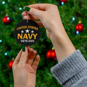 Patriotic US Navy Veteran Ceramic Ornament by Nature's Glow