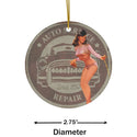 Auto Service Pin Up Girl Ceramic Ornament