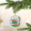 Autumn Wheelbarrow Ceramic Ornament by KolorfulKatie