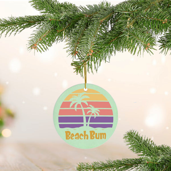 Beach Bum Tropical Ceramic Ornament by Nature's Glow