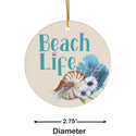 Beach Life Tropical Ceramic Ornament by Nature's Glow