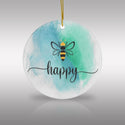 Bee Happy Inspirational Ceramic Ornament by Nature's Glow