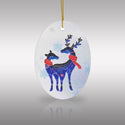 Blue Nordic Christmas Reindeer Ceramic Ornament by Nature's Glow