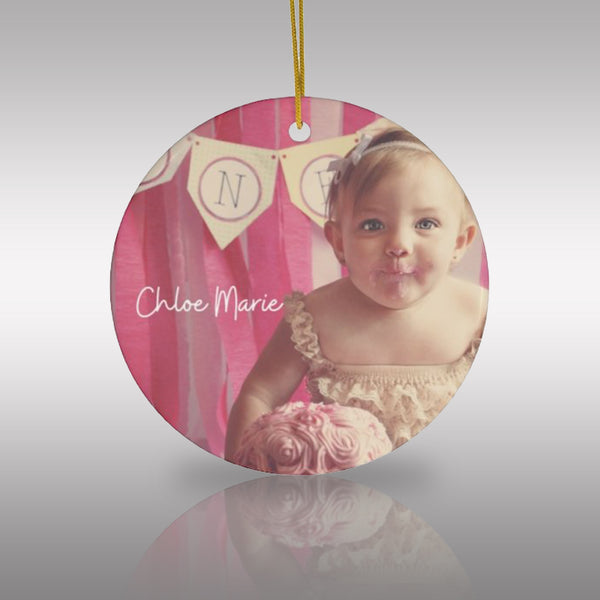 1st Birthday Chloe Ceramic Ornament - Custom Order x 6