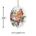 Christmas Pinup Girl in Pine Swag Ceramic Ornament by Nature's Glow