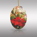 Christmas Poinsettia Ceramic Ornament by Nature's Glow