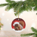 Christmas Squirrel Ceramic Ornament