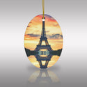 Eiffel Tower Sunset Reflection in Paris Ceramic Ornaments
