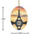 Eiffel Tower Sunset Reflection in Paris Ceramic Ornaments